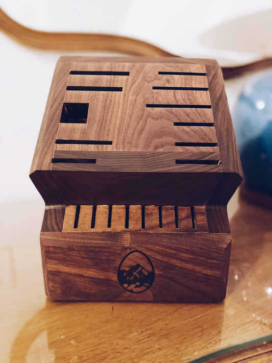 Custom Walnut Knife Block Example