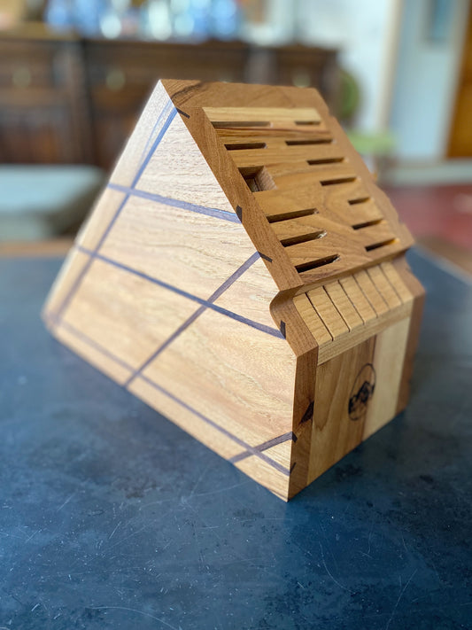 Custom Hickory Knife Block Example