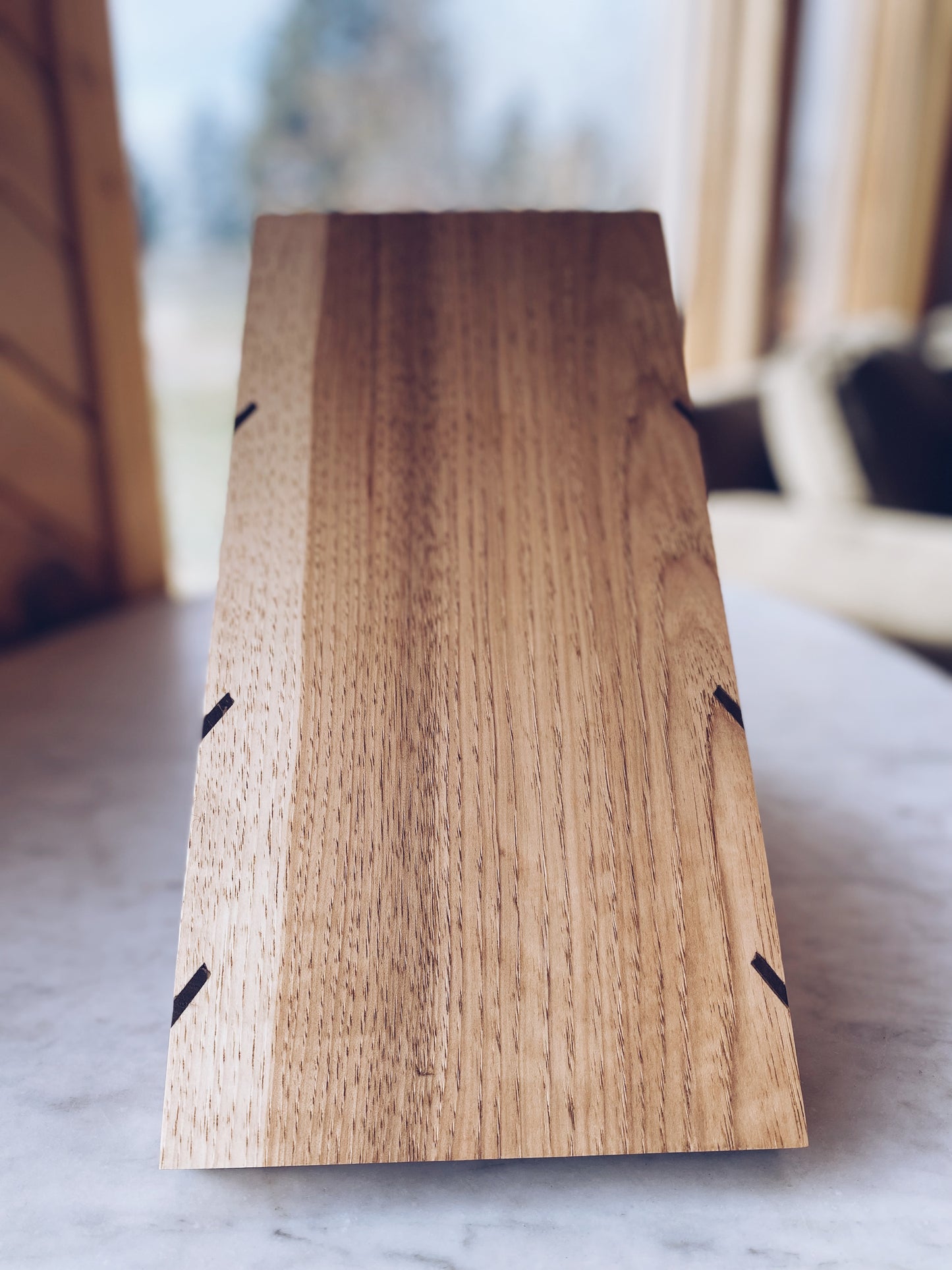 Knife Block in Hickory and Walnut Plaid